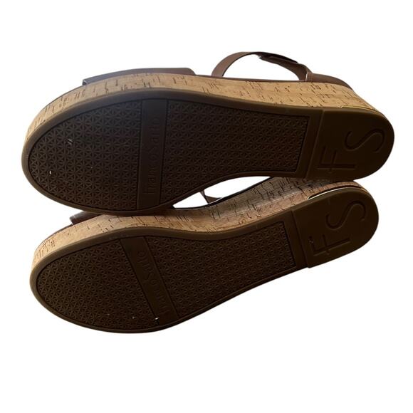 NWOT Franco Sarto Perfetto Cork Wedge Brown Sandals – Sz 10M - Picture 7 of 7